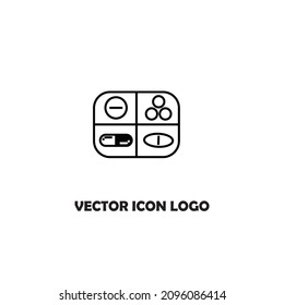 Medicine bottle vector icon logo