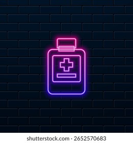 medicina garrafa vetor ícone. estilo neon.