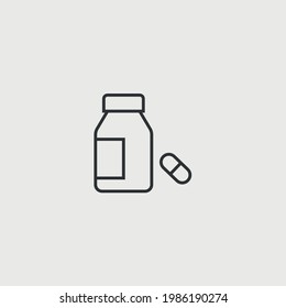 medicine bottle vector icon pharmacy pill tablets