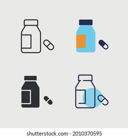 medicine bottle vector icon pharmacy pill tablets
