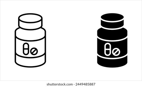 Medicine bottle vector icon set. vector illustration on white background