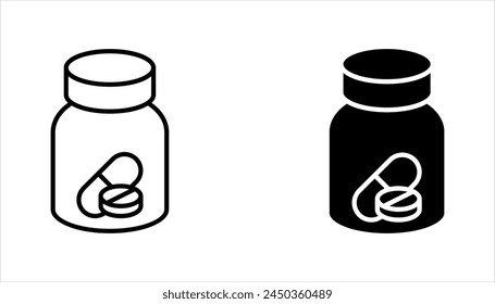 Medicine bottle vector icon set. vector illustration on white background