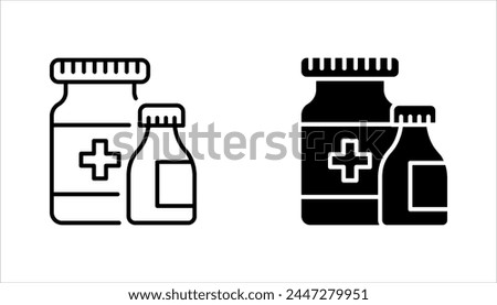 Medicine bottle vector icon set. vector illustration on white background