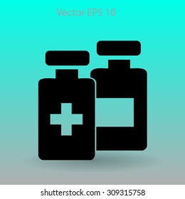 Medicine bottle vector illustration