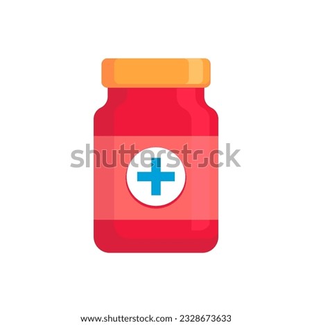 Medicine bottle vector illustration in flat style design