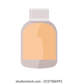 Medicine bottle vector image, pill bottle flat design illustration, isolated on white background