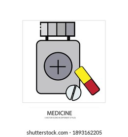 medicine bottle vector type icon