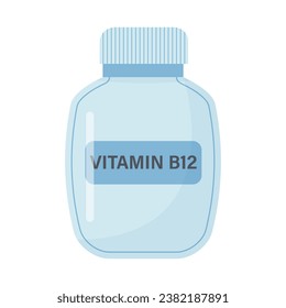 Medicine bottle vitamin B12. Healthy immune system, healthy lifestyle concept.