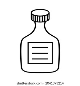 Icono de la web de la botella de medicina. Ilustración vectorial aislada en blanco.