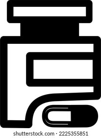 icono de botellas y cápsulas de medicina, ilustración vectorial aislada en fondo blanco 