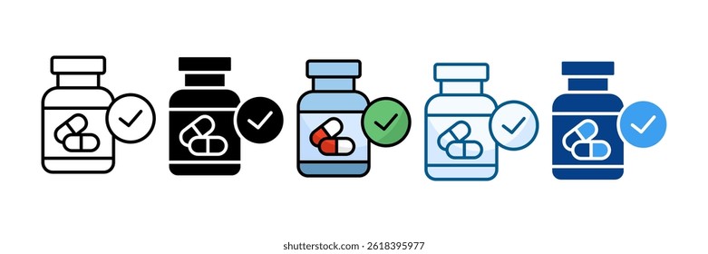 Medizin Flaschen Symbol Set Multiple Style Collection