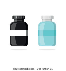 Medicine Bottles Icon Set Vector Design.