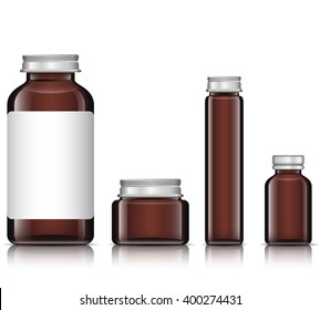 Medicine bottles isolated on white