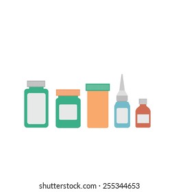medicine bottles on white background vector illustration