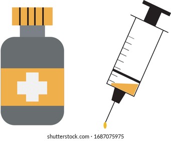 Medicine bottles and tablets Various colored icons vector image