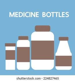 medicine bottles, vector illustration