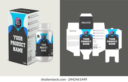 Medizinkasten-Design-Schablonenvektor mit Layout und Mockup