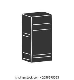 Medicine Box Icon Silhouette Illustration. Pharmacy Vector Graphic Pictogram Symbol Clip Art. Doodle Sketch Black Sign.