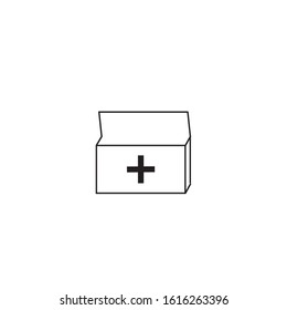 medicine box icon simple line vector design