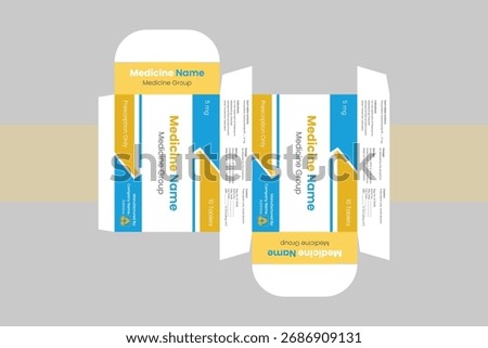 Medicine box package design template