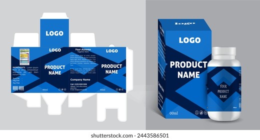 medicine box and packaging. box design.