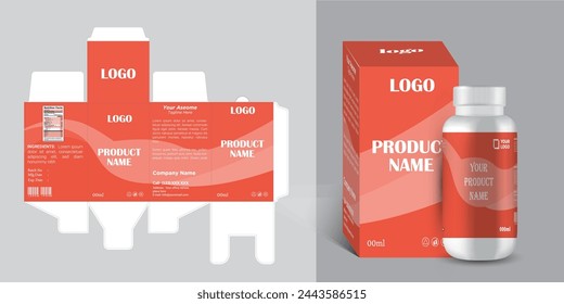 caja de medicina y embalaje. diseño de caja.