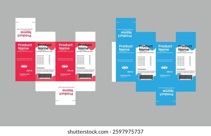 Medicine box packaging design template 