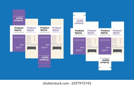 Medicine box packaging design template 
