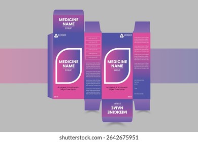 Medicine box packaging design template