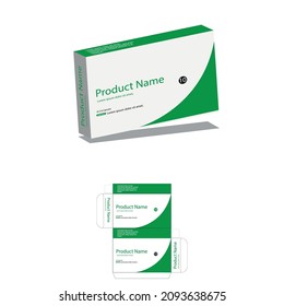 Medicine box packaging die cut mold design. Cardboard packages graphic elements isolated on white background medicine box packaging template design. Cardboard packaging, Product box  capsules  green