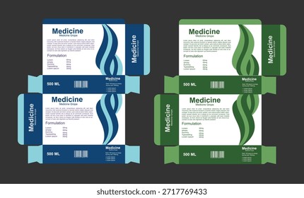 Schablone für Medikamentenverpackungen im Vektorformat. Druckfertig und editierbar, geeignet für Tabletten, Kapseln oder andere Nahrungsergänzungsmittel. Professionelle Schichten und druckfertiges Layout für einfache Nutzung.