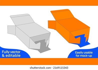 Medicine Box, Tuck Top Snap Lock Box Dieline Template