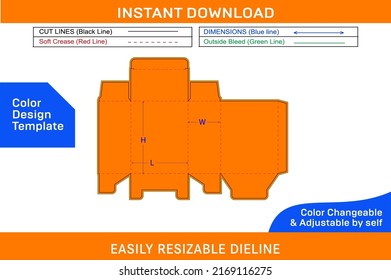 Medicine Box, Tuck Top Snap Lock Box Dieline Template