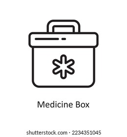 Medicine Box Vector Outline Icon Design illustration. Medical Symbol on White background EPS 10 File