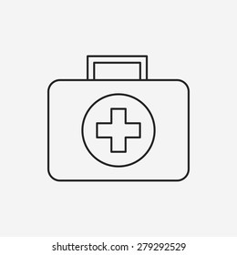 Medicine boxes line icon