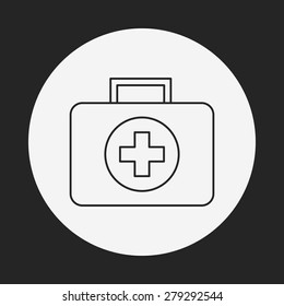 Medicine boxes line icon