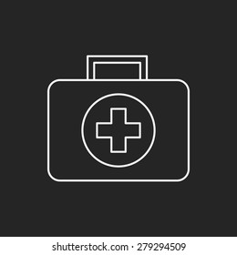 Medicine boxes line icon