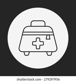 Medicine boxes line icon