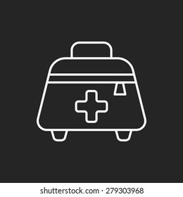 Medicine boxes line icon