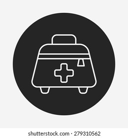Medicine boxes line icon