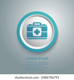 Medicine Briefcase blue icon. Vector