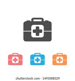 Medicine Briefcase icon set. Vector