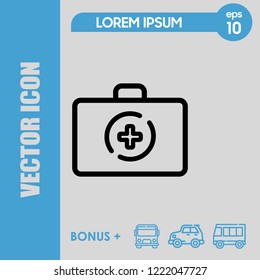 medicine briefcase icon vector