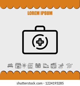 medicine briefcase icon vector