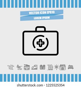 medicine briefcase icon vector