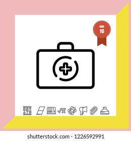medicine briefcase icon vector