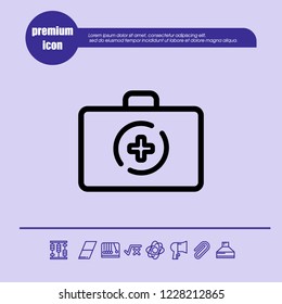 medicine briefcase icon vector