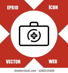 medicine briefcase icon vector