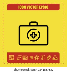 medicine briefcase icon vector