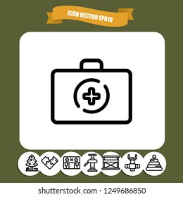 medicine briefcase icon vector